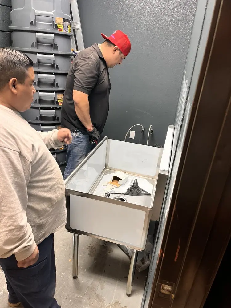 Commercial plumbing and sink installation in Avon